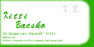 kitti bacsko business card